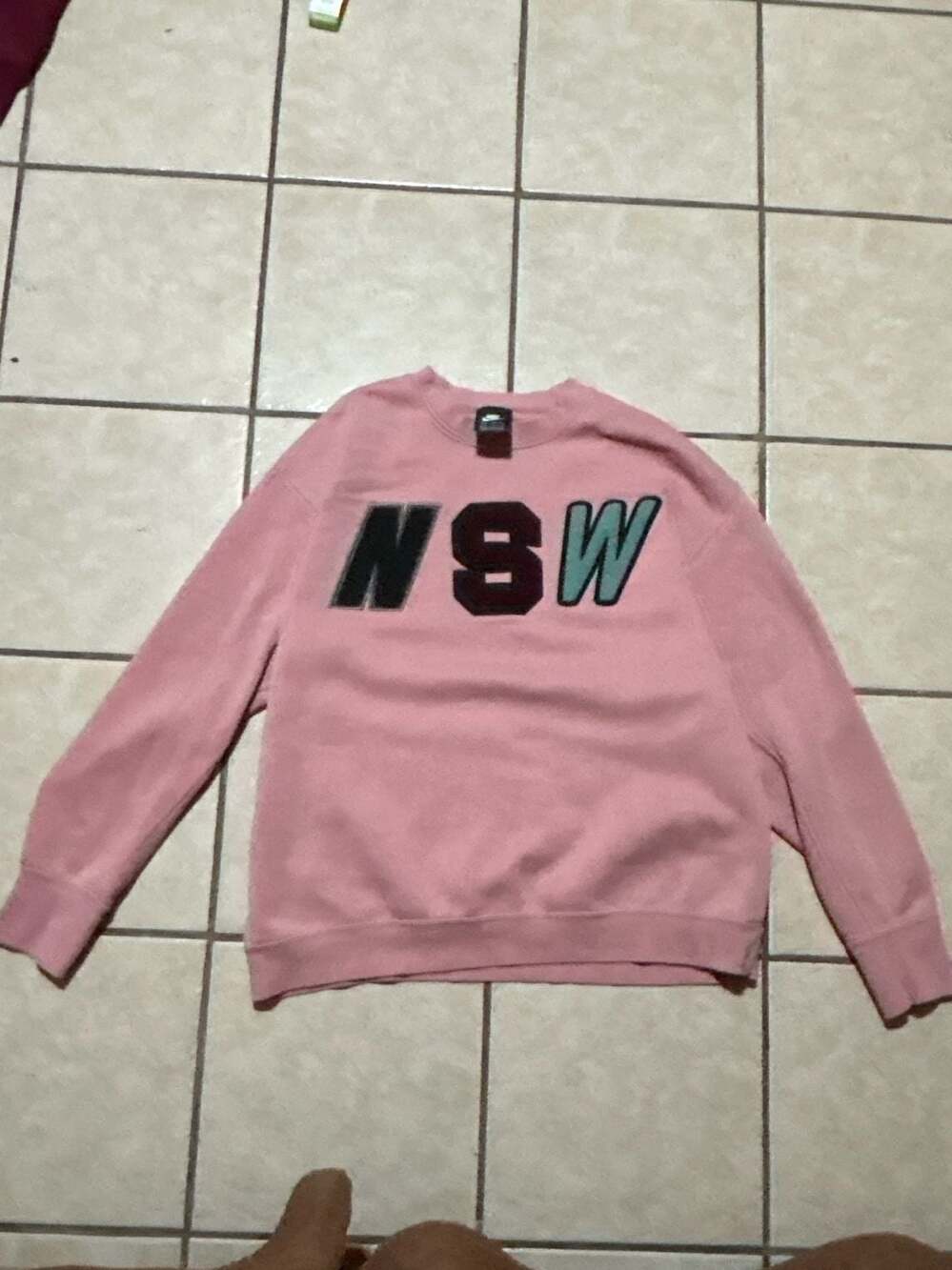 Nike Sportswear NSW Embroidered Logo Fleece Crewneck Sweatshirt Rust Pink